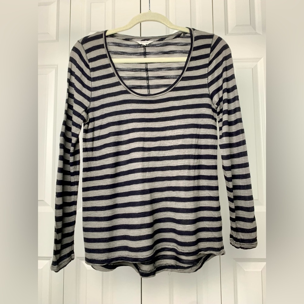 MADEWELL BLACK GRAY striped shirt